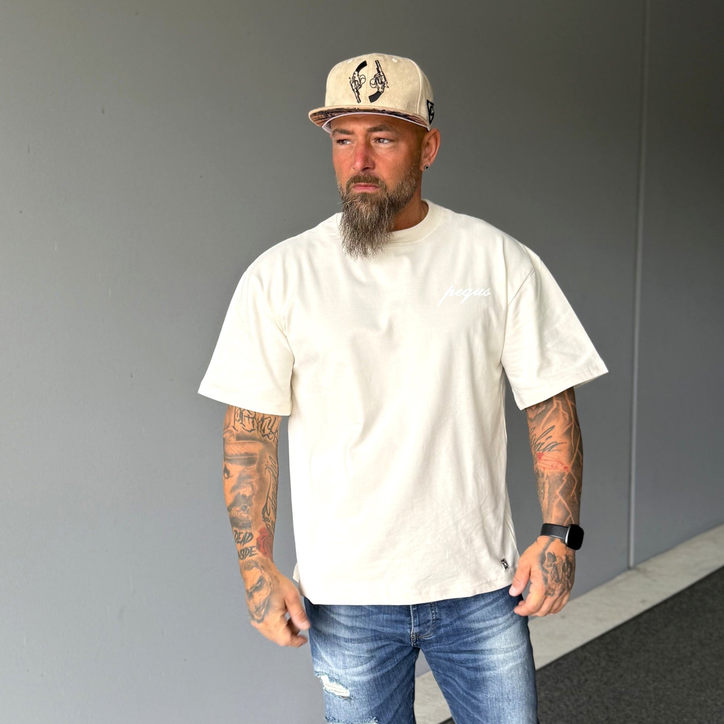 Cowboy Duel Snapback - Beiges Wildleder