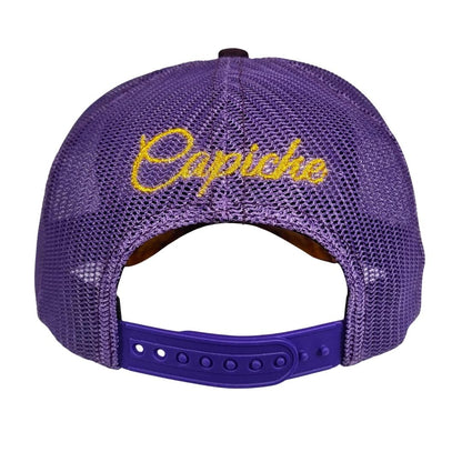 Demon Trucker Cap - Purple Suede & Golden Thread