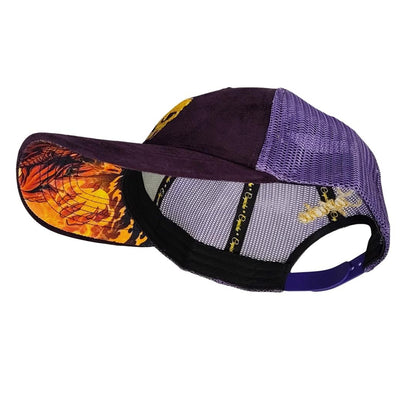 Demon Trucker Cap - Purple Suede & Golden Thread