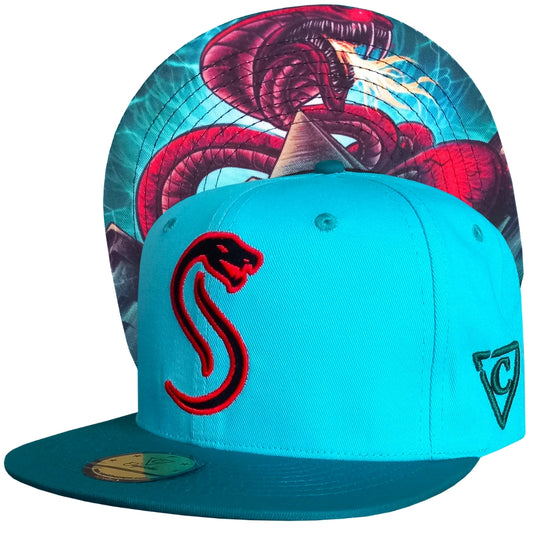 Fire snake snapback hat Fire Snake with a red snake logo from Capiche Caps