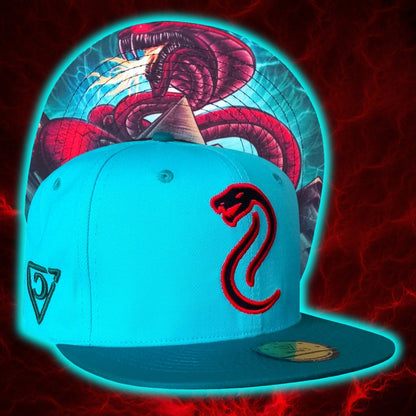 Blue Fire Snake Snapback Hat from Capiche