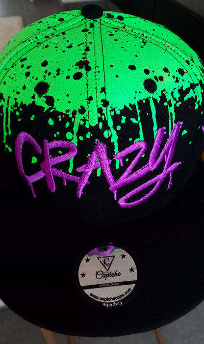 Freestyler Snapback - Black/Green Graffiti Spray