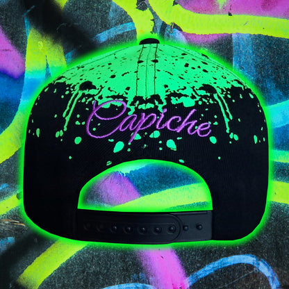 Freestyler Snapback - Black/Green Graffiti Spray