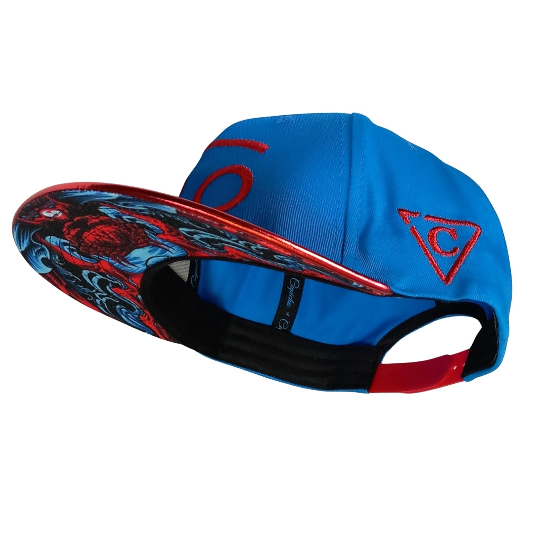 Sternzeichen Krebs Snapback - Blau/Rot Knisterndes Metallic