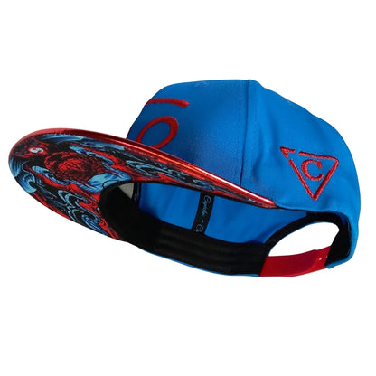 Sternzeichen Krebs Snapback - Blau/Rot Knisterndes Metallic