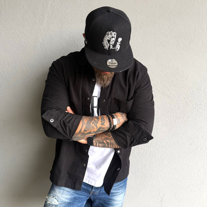 LIMITED EDITION Olli_Holli_Ink x Capiche La Catrina Snapback - Black