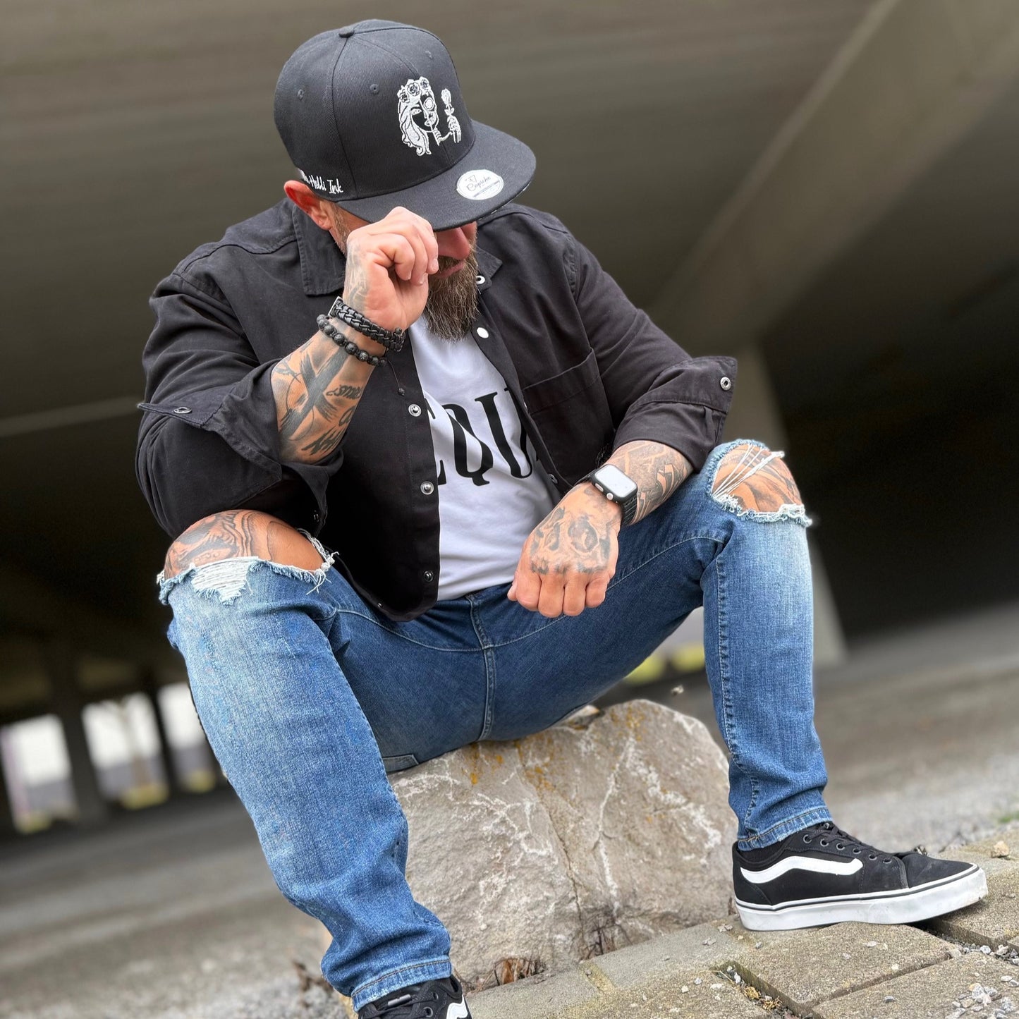 LIMITED EDITION Olli_Holli_Ink x Capiche La Catrina Snapback - Black