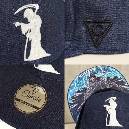 La Muerte Snapback - Blue Denim Jeans Fabric