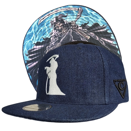 La Muerte Snapback - Blue Denim Jeans Fabric