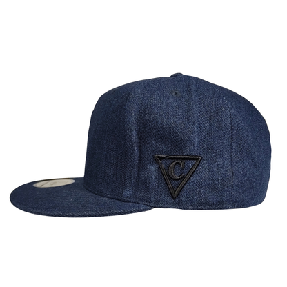 La Muerte Snapback - Blue Denim Jeans Fabric