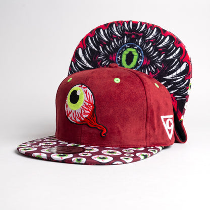 LIMITED EDITION Monster Vision Snapback - Red Suede with Eyes