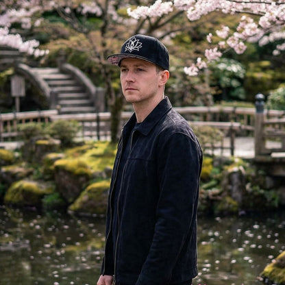 LIMITED EDITION Black Lotus Snapback - Black Suede