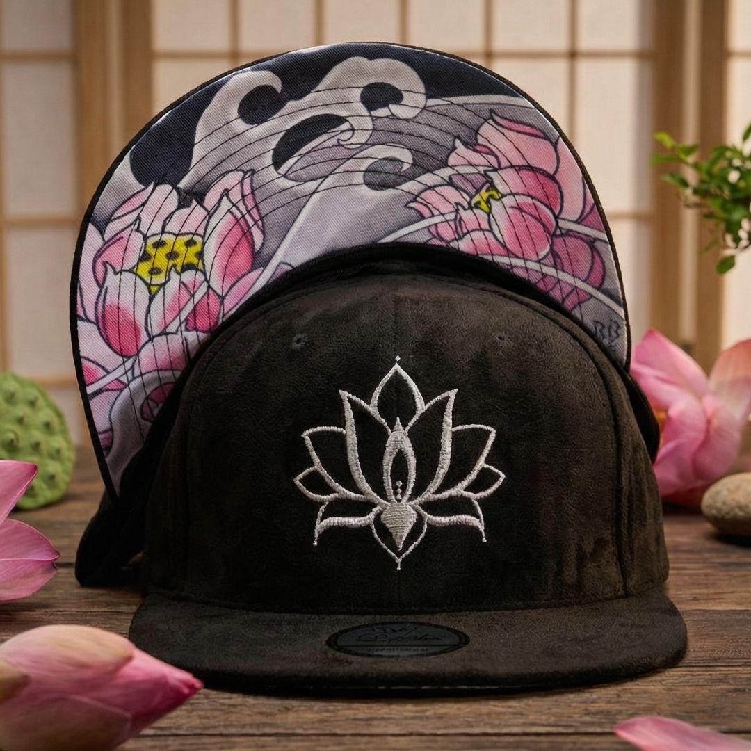 LIMITED EDITION Black Lotus Snapback - Black Suede