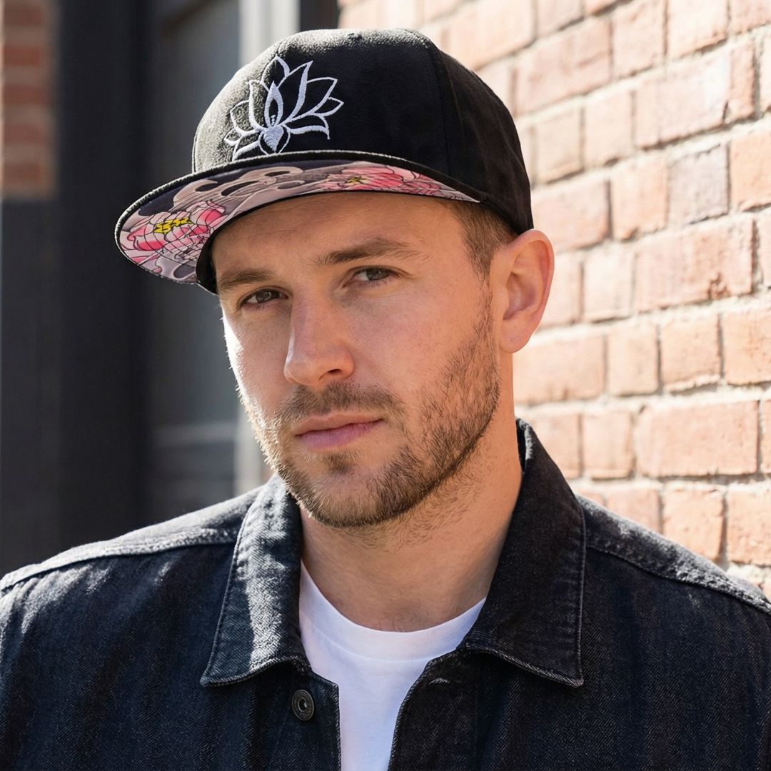 LIMITED EDITION Black Lotus Snapback - Black Suede