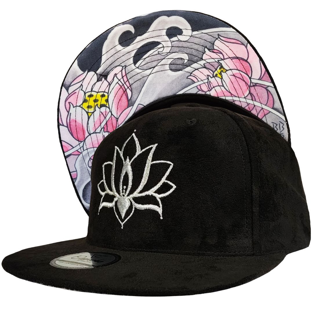 LIMITED EDITION Black Lotus Snapback - Black Suede