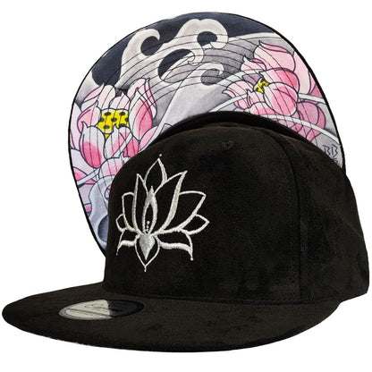 LIMITED EDITION Black Lotus Snapback - Black Suede
