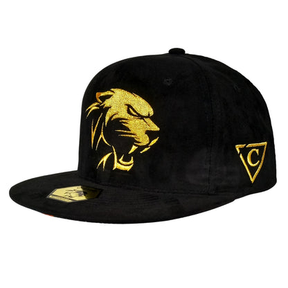 LIMITED EDITION Panther Fight Snapback - Black Suede & Golden Thread