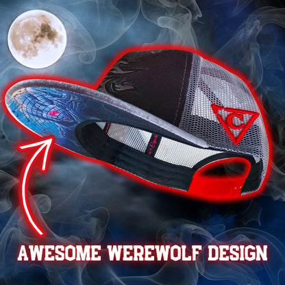 Limited Edition Grey Velvet Trucker Snapback Werewolf from Capiche Caps