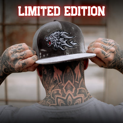 Limited Edition Grey Velvet Trucker Snapback Werewolf from Capiche Caps