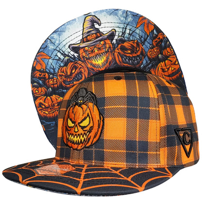 Edycja limitowana: czapka typu snapback na Halloween 2026 – pomarańczowy wzór w krate