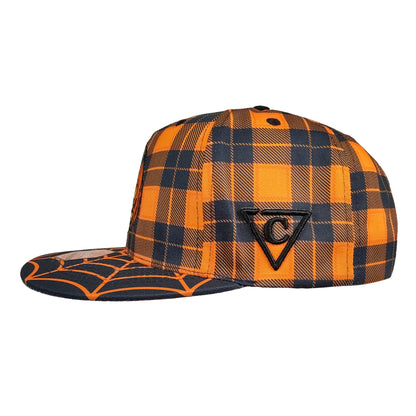 Edycja limitowana: czapka typu snapback na Halloween 2026 – pomarańczowy wzór w krate