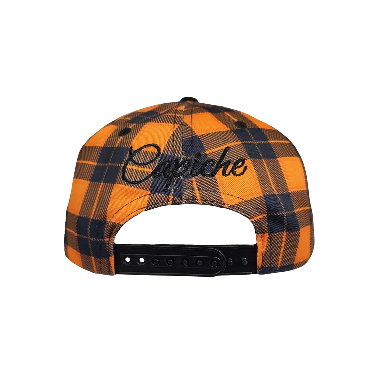 Edycja limitowana na Halloween 2026 – czapka typu snapback w rozmiarze dziecięcym – pomarańczowy wzór w kratę / czarna pajęczyna
