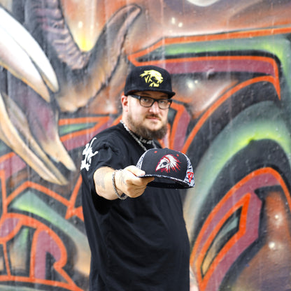 LIMITED EDITION Native Raven Snapback - Grey Native Pattern/Black