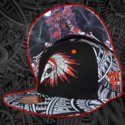 LIMITED EDITION Native Raven Snapback - Grey Native Pattern/Black