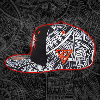 LIMITED EDITION Native Raven Snapback - Grey Native Pattern/Black