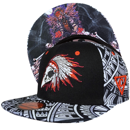 LIMITED EDITION Native Raven Snapback - Grey Native Pattern/Black