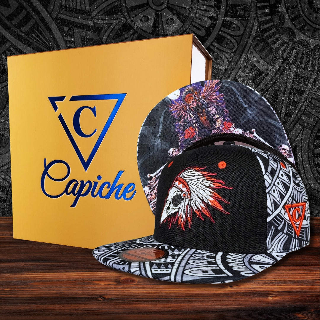 LIMITED EDITION Native Raven Snapback - Grey Native Pattern/Black