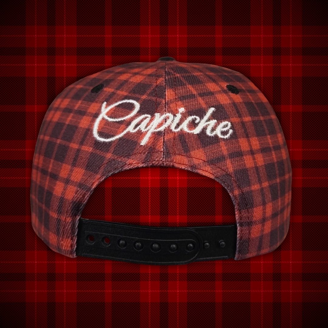 LIMITED Santa vs. Bigfoot Christmas Snapback - Red Flannel Pattern