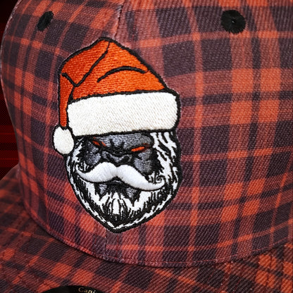 LIMITED Santa vs. Bigfoot Christmas Snapback - Red Flannel Pattern