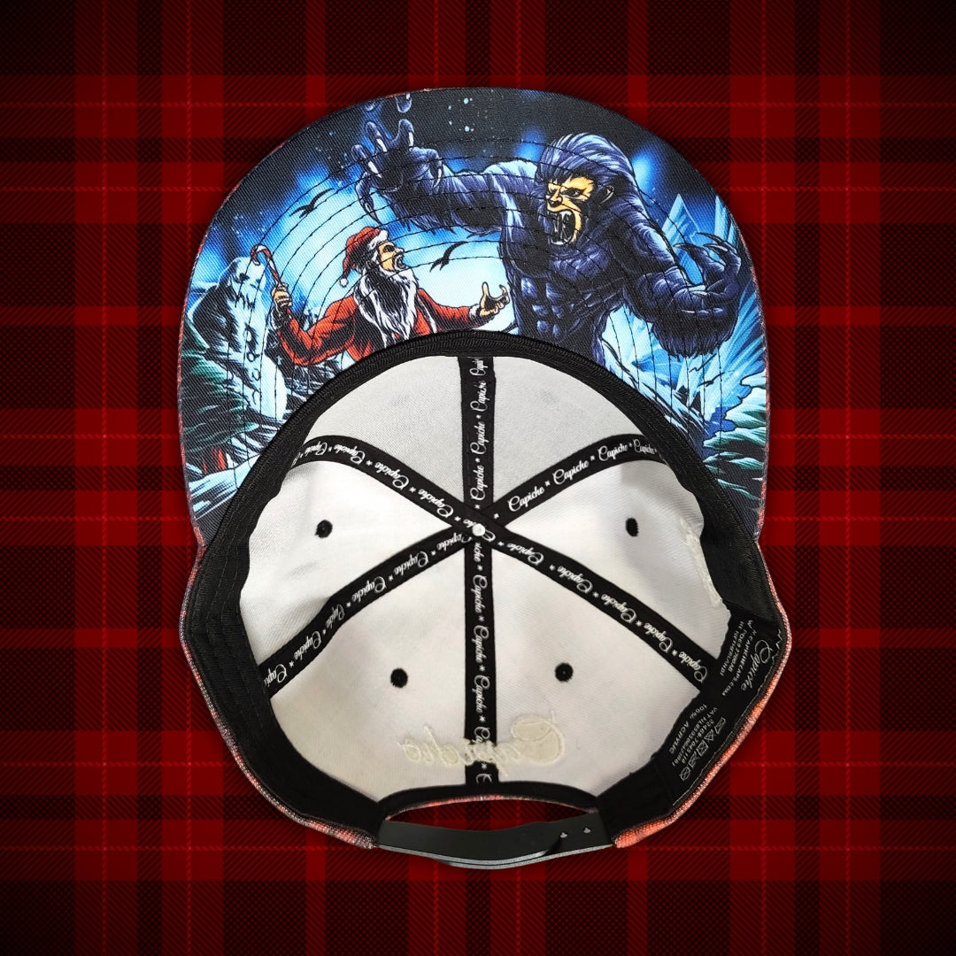 LIMITED Santa vs. Bigfoot Christmas Snapback - Red Flannel Pattern