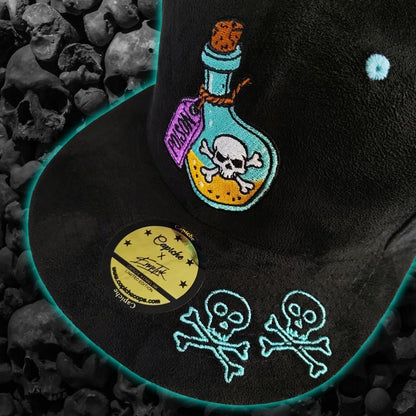 LIMITED EDITION Enno_Ink x Capiche Poison Snapback - Black Suede