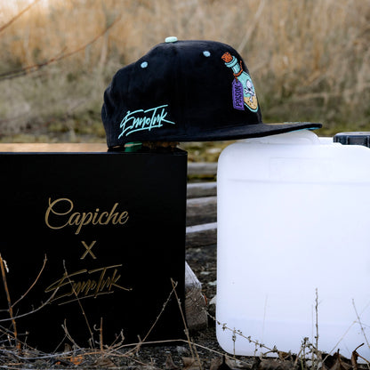 LIMITED EDITION Enno_Ink x Capiche Poison Snapback - Black Suede