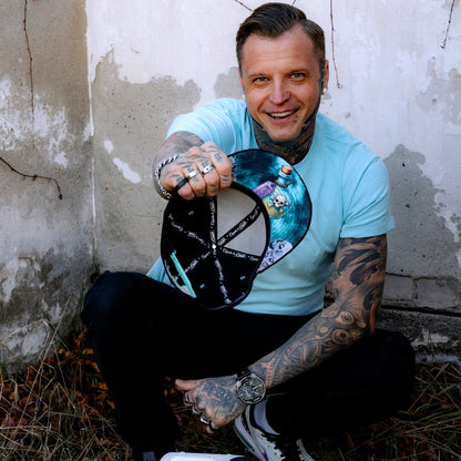 LIMITED EDITION Enno_Ink x Capiche Poison Snapback - Black Suede