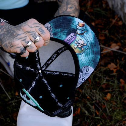 LIMITED EDITION Enno_Ink x Capiche Poison Snapback - Black Suede