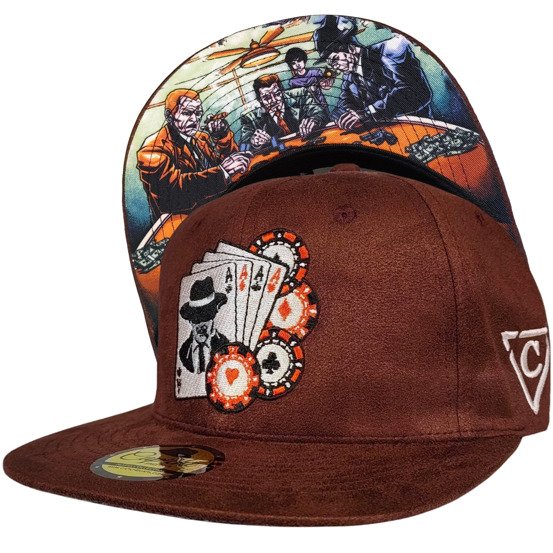 Mafia Poker Snapback No. 1 - Burgundy Suede