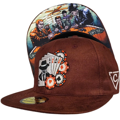Mafia Poker Snapback No. 1 - Burgundy Suede