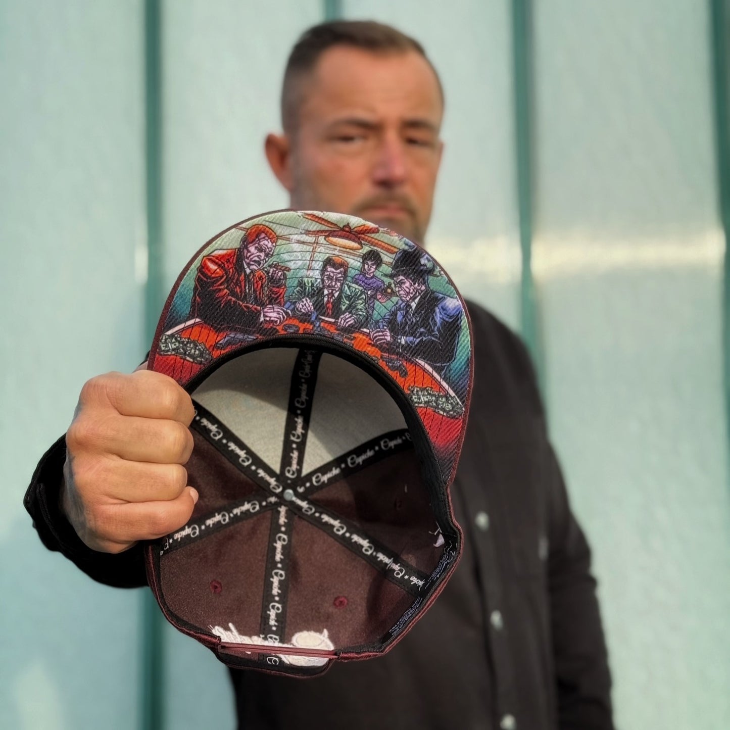 Mafia Poker Snapback No. 1 - Burgundy Suede