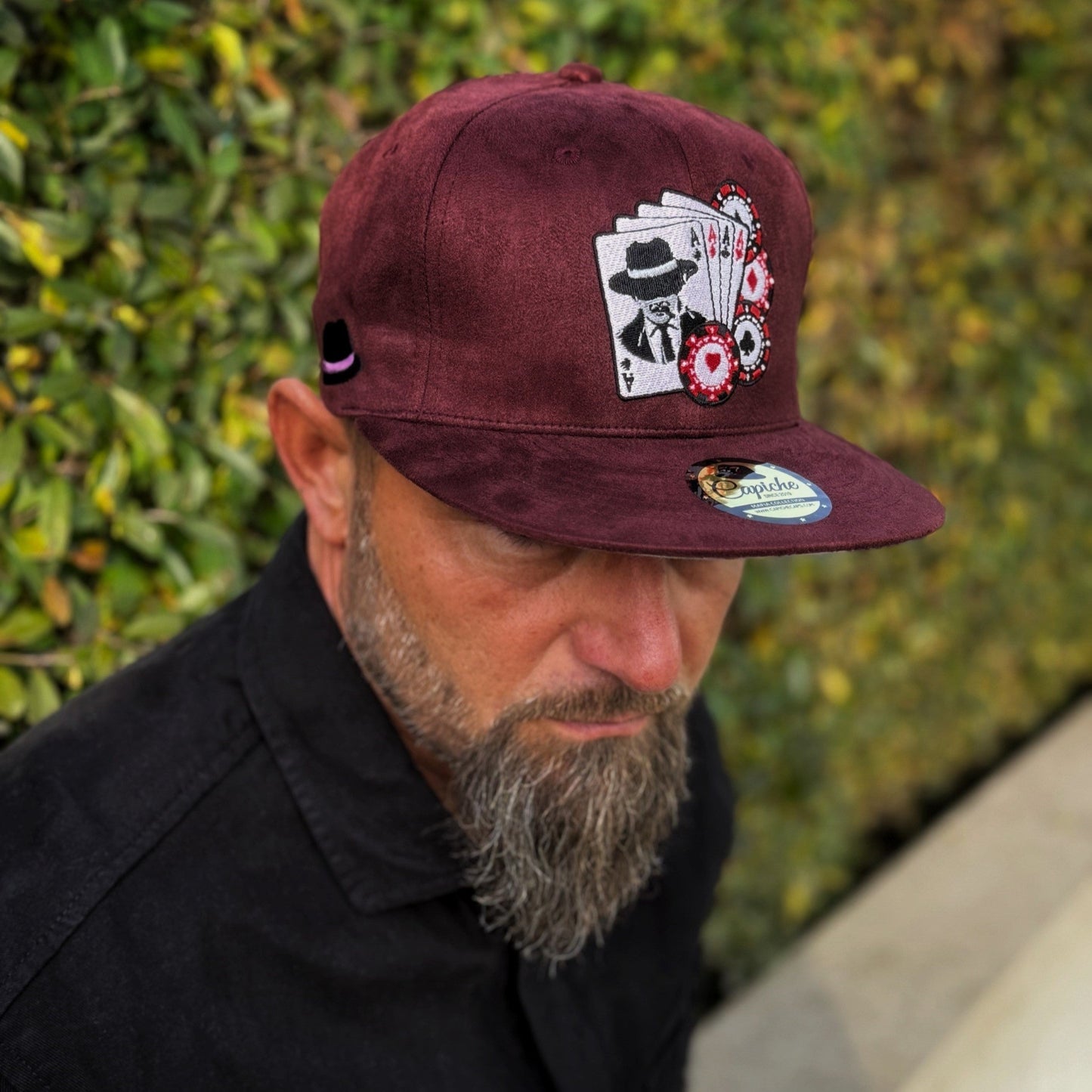 Mafia Poker Snapback No. 1 - Burgundy Suede