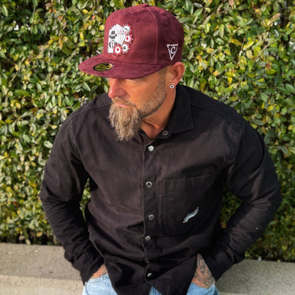 Mafia Poker Snapback No. 1 - Burgundy Suede