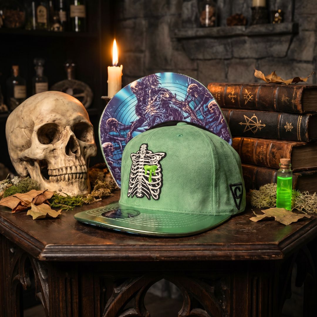 Monster Venom Snapback - Light Green Suede/Crackling Metallic