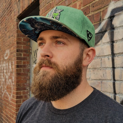 Monster Venom Snapback - Light Green Suede/Crackling Metallic