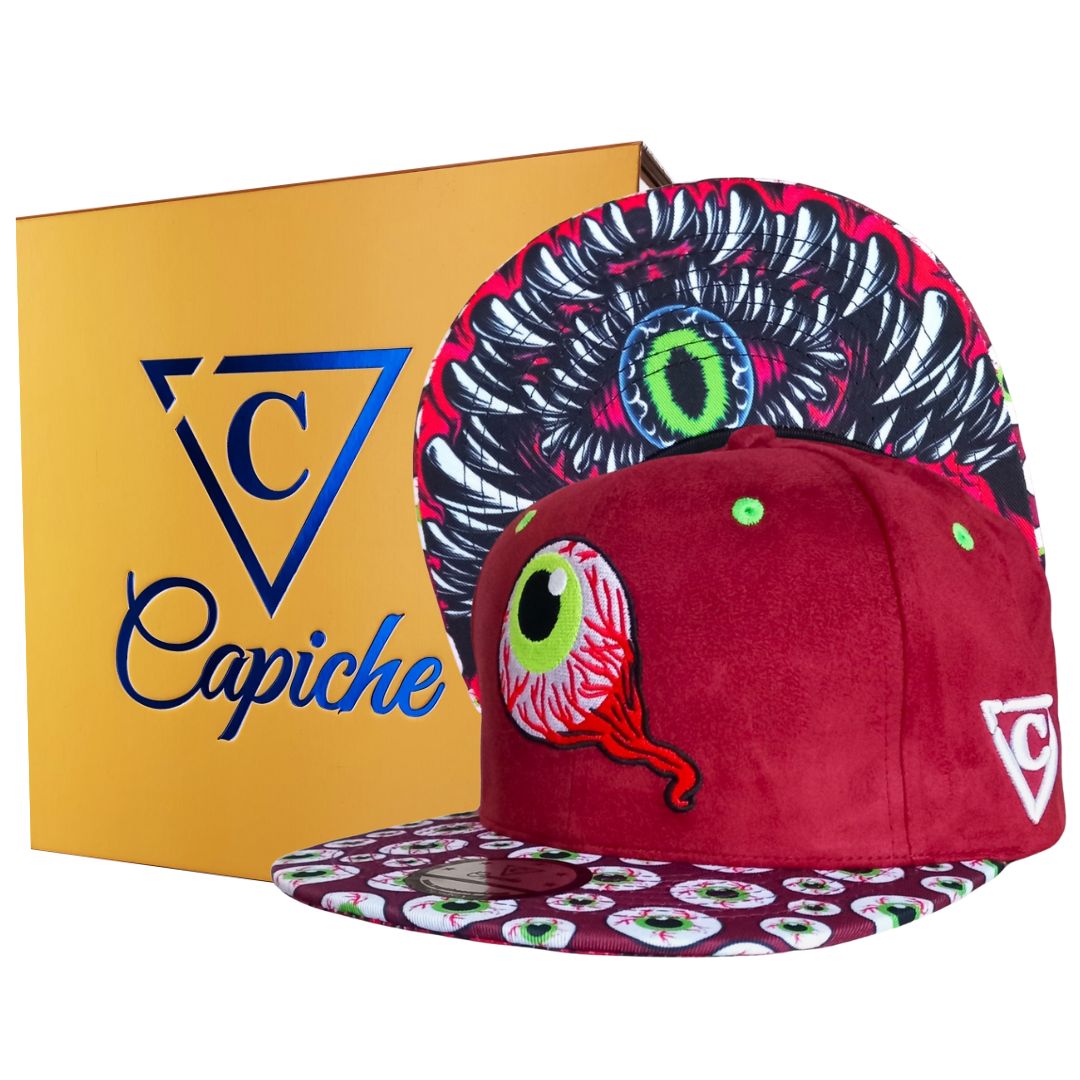 LIMITED EDITION Monster Vision Snapback - Red Suede with Eyes