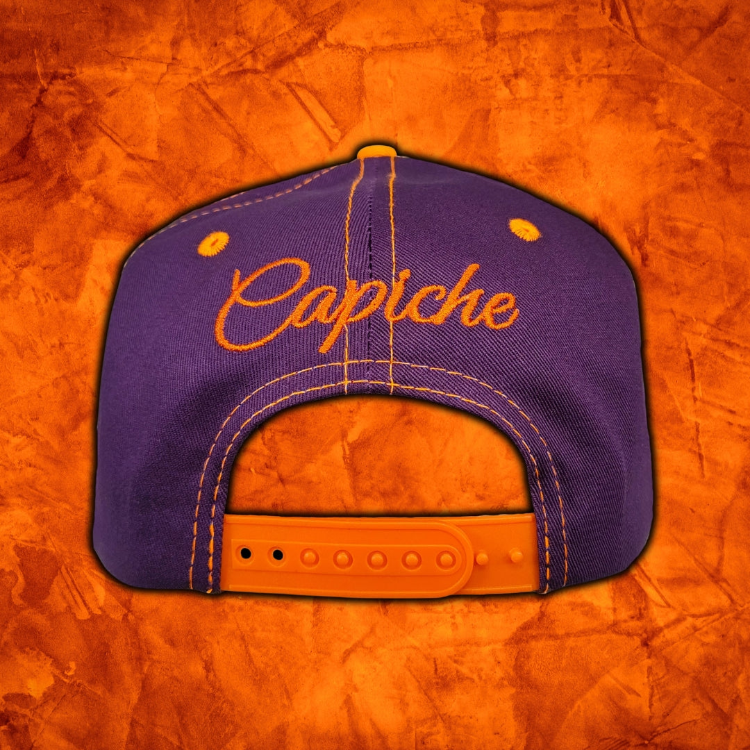 LIMITED EDITION Halloween Mummy 2025 Snapback - Purple/Orange Wavy Checkered Pattern