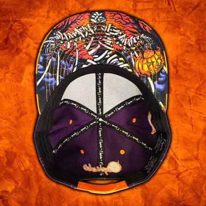 LIMITED EDITION Halloween Mummy 2025 Snapback - Purple/Orange Wavy Checkered Pattern