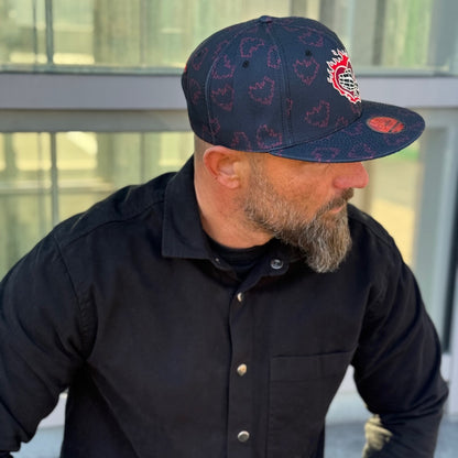 LIMITED EDITION My Forever Valentine Snapback - Midnight Blue/Red Hearts
