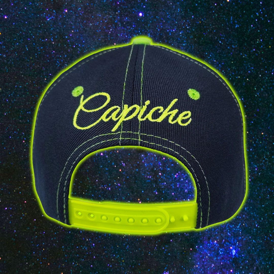 Casquette de baseball Night Owl - Bleu nuit/Coutures vert fluo
